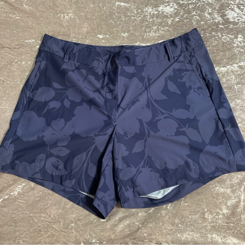 Navy Floral Athletic Shorts